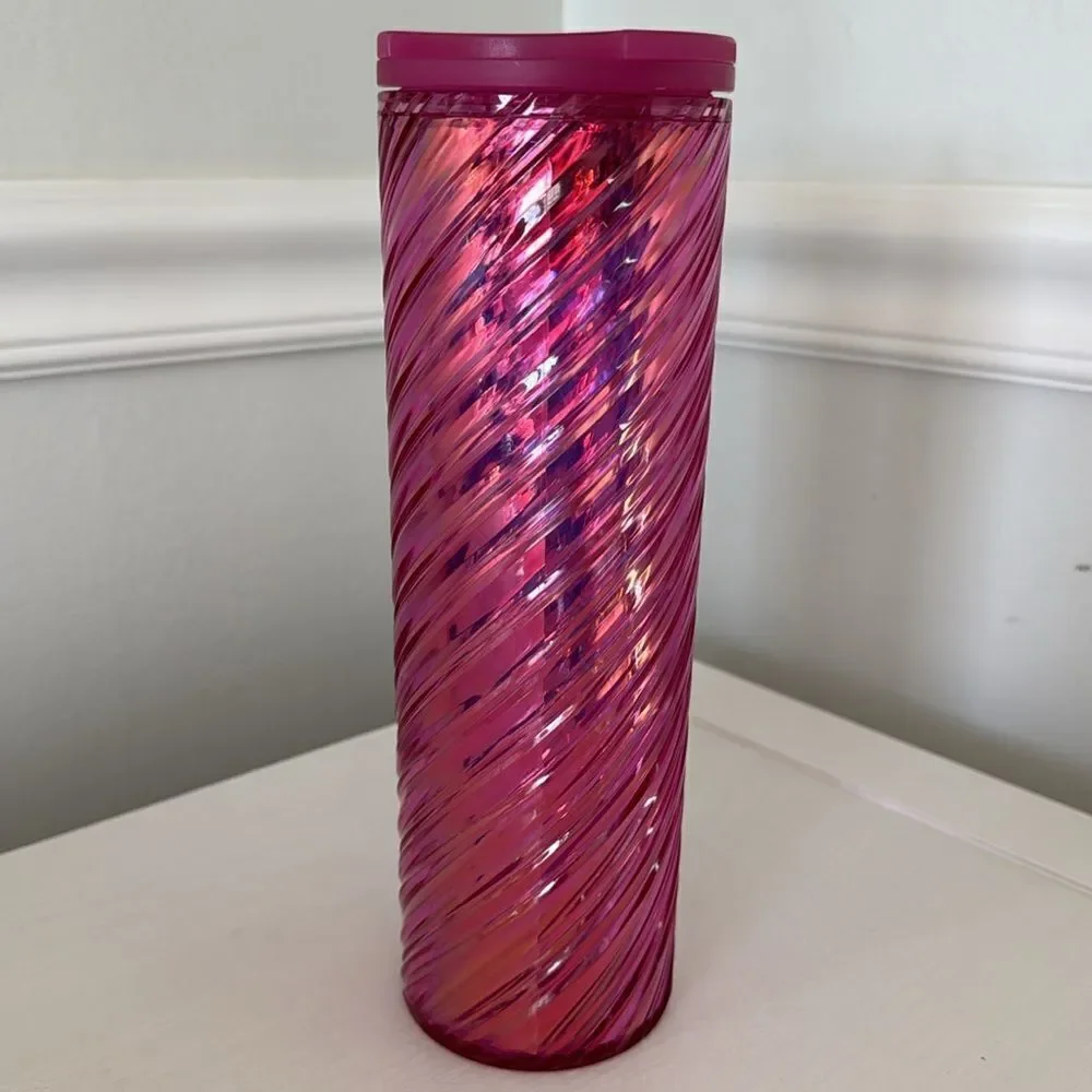 Starbucks Limited Edition Christmas Holiday 2022 Pink Iridescent Tumbler‎ 16oz